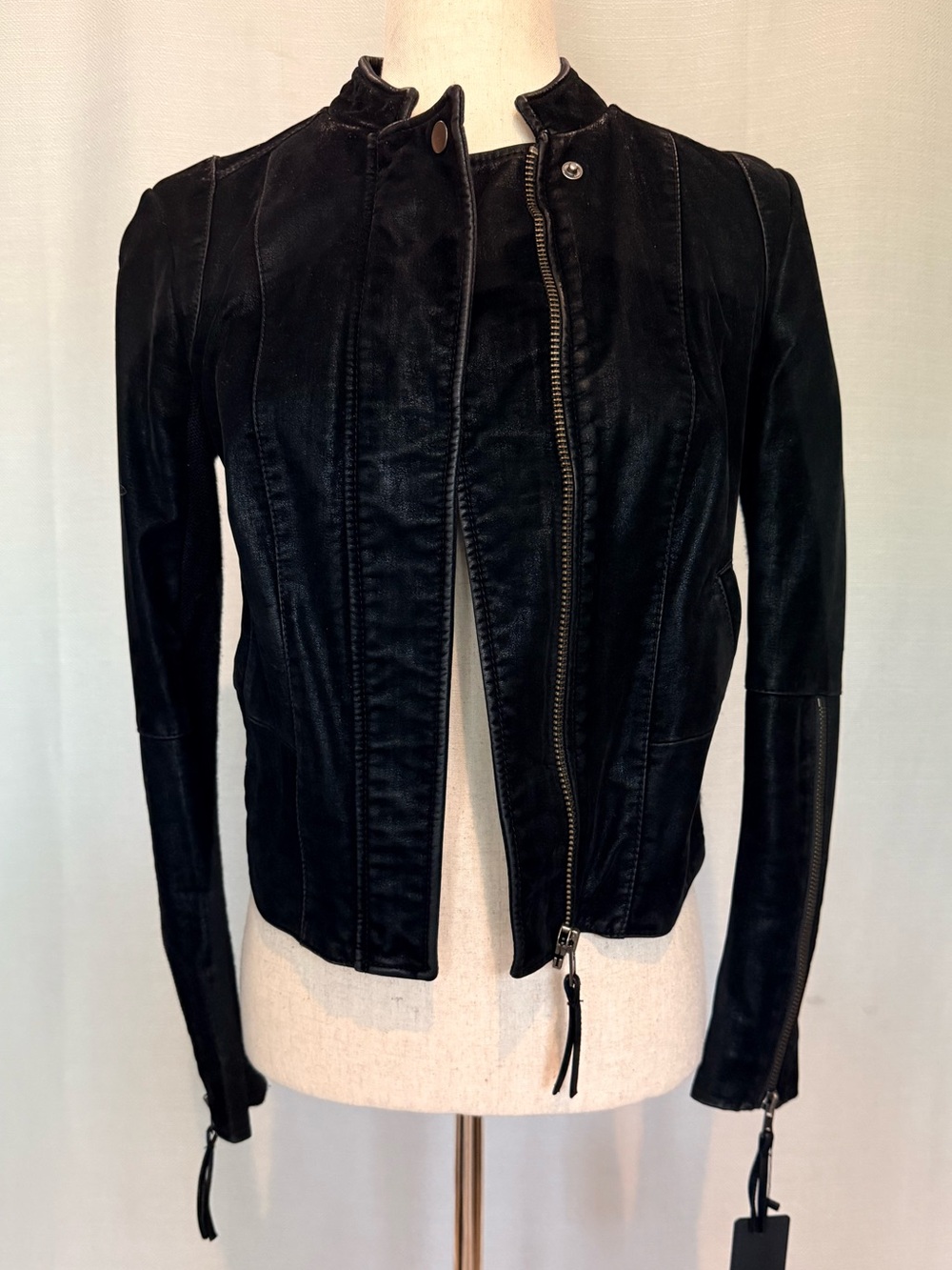 Like New Free People Cool & Clean Black Vegan Suede Jacket Sz 0